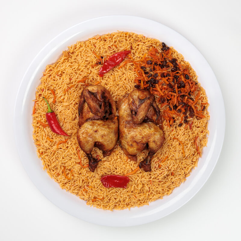 دجاج كبسة مع الرز (نص حبة )