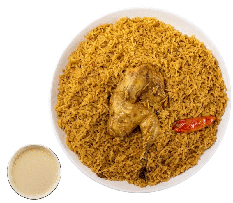 دجاج مضغوط مع الرز (نص حبة)